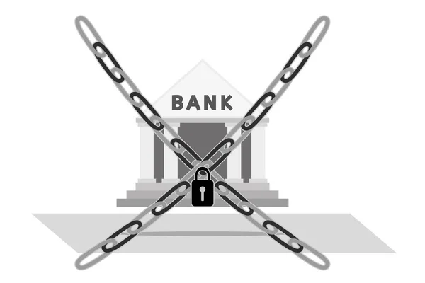 Banco e corrente com bloqueio —  Vetores de Stock