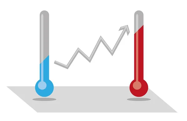 Changing climate with thermometer — Stock Vector