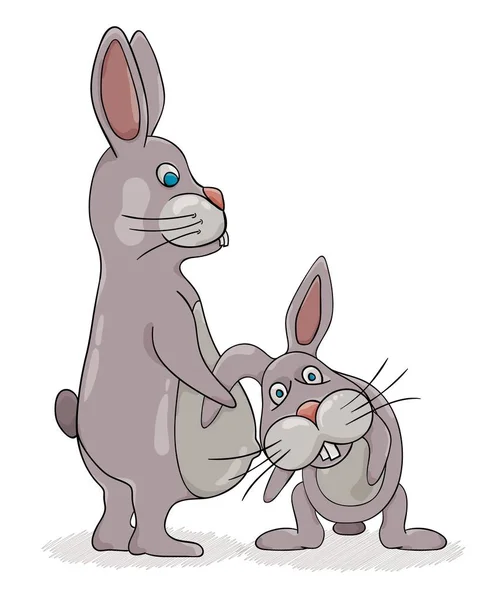 Dívka těhotná králík a táta — Stockový vektor