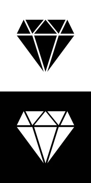 Diamant noir et blanc — Image vectorielle