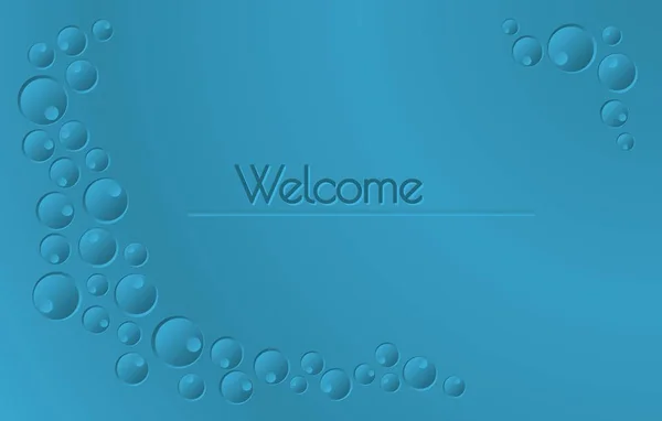 Panneau de bienvenue avec fond bleu — Image vectorielle