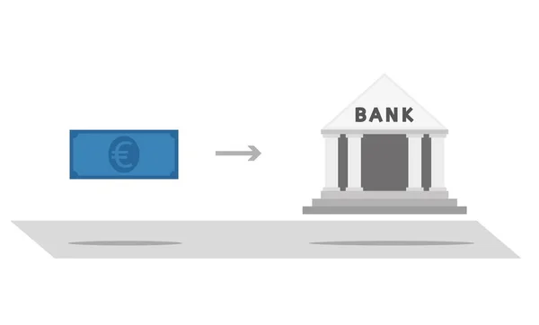 銀行とユーロ — ストックベクタ