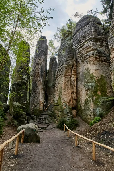 Zandsteenrotsen - Prachovske skaly (Prachov Rocks) — Stockfoto