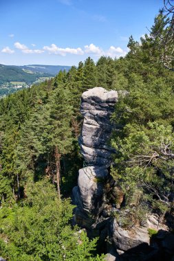 Kumtaşı kayalar köyü Mala Skala korumalı alan bohem Paradise (Cesky Raj), Liberec Region, Çek Cumhuriyeti, Orta Avrupa'da yakınındaki