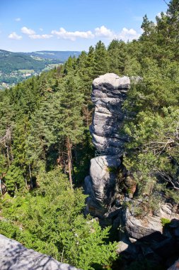 Kumtaşı kayalar köyü Mala Skala korumalı alan bohem Paradise (Cesky Raj), Liberec Region, Çek Cumhuriyeti, Orta Avrupa'da yakınındaki