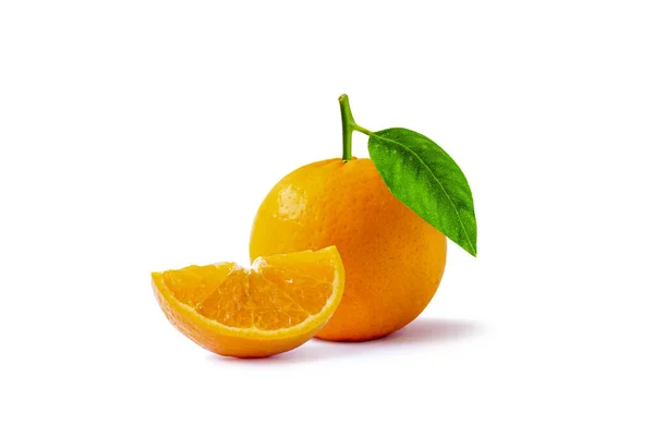 Oranges Tranches Agrumes Fruits Forte Teneur Vitamine Isolés Sur Fond — Photo