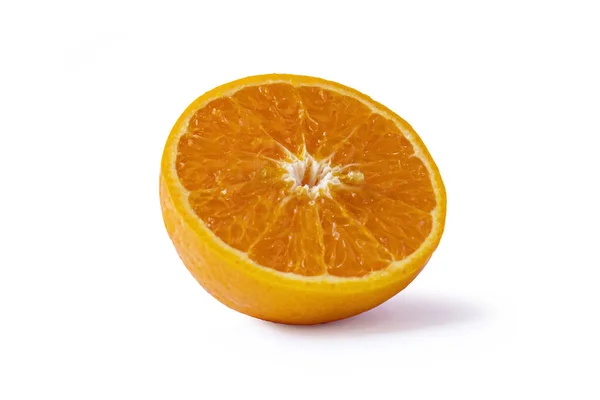 Oranžové Řezy Izolované Bílém Pozadí Cestou Oříznutí — Stock fotografie