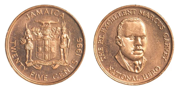 twenty five jamaican cent coin