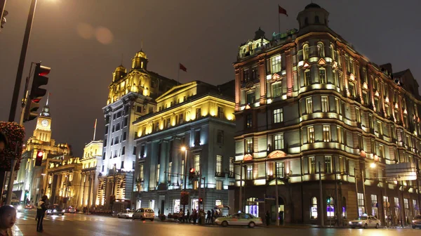 Nacht Des Bundes Den Historischen Straßen Shanghais Befinden Sich Wichtige — Stockfoto
