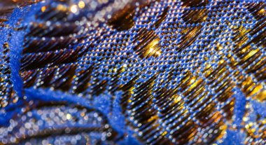 Mavi ve altın rengi soyut bulanıklık çözünmüş arka plan. Yeni yıl arifesi, Noel ve mutlu tatiller.