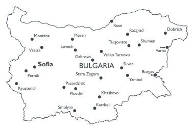 vektör harita Bulgaristan