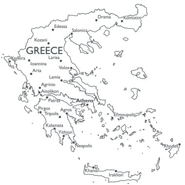 vektör harita Yunanistan