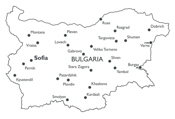 Vector kaart van Bulgarije — Stockvector
