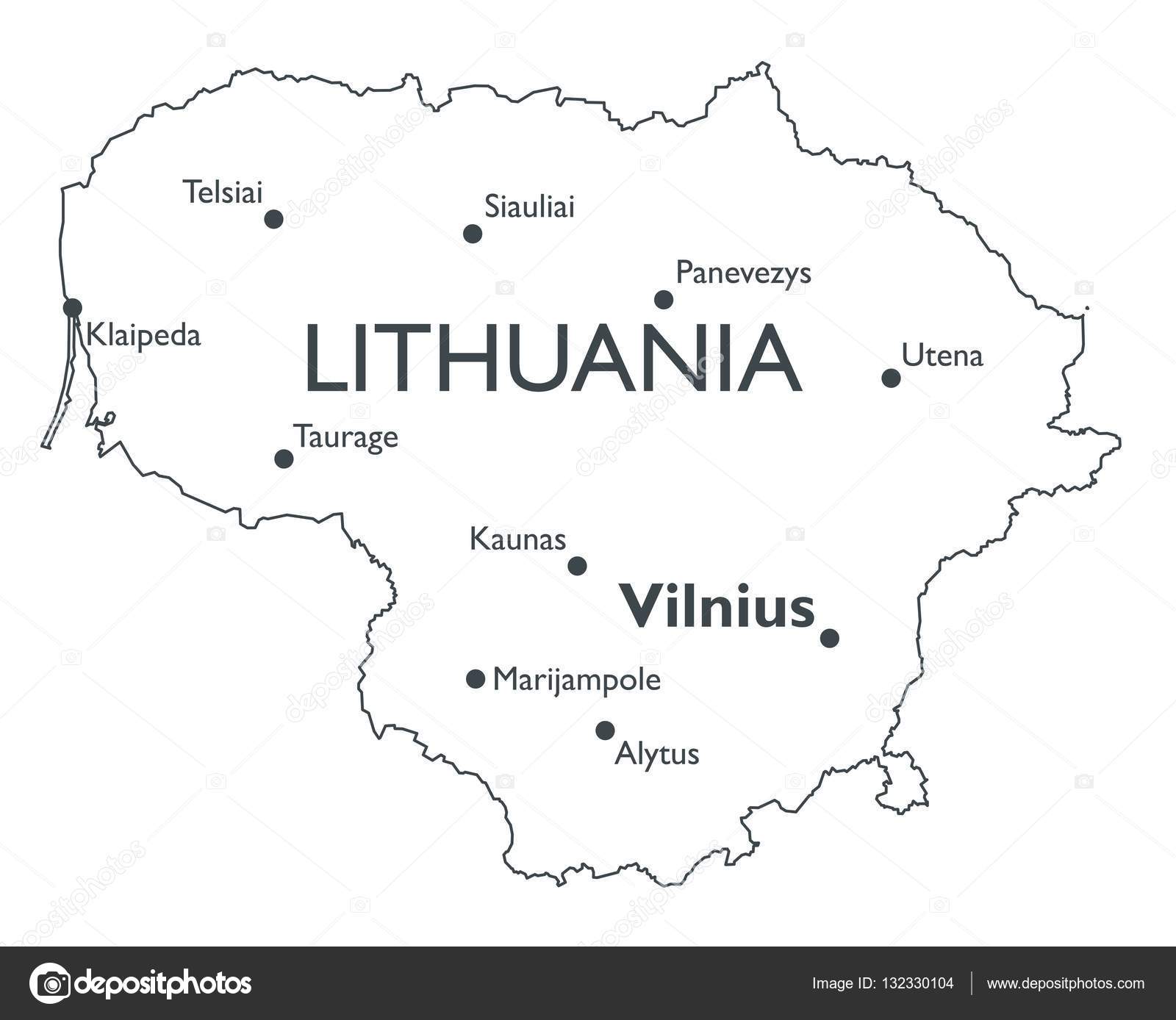 Vector map Vilnius Lithuania