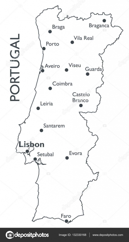 Portugal mapa imagem vetorial de Volina© 1173247