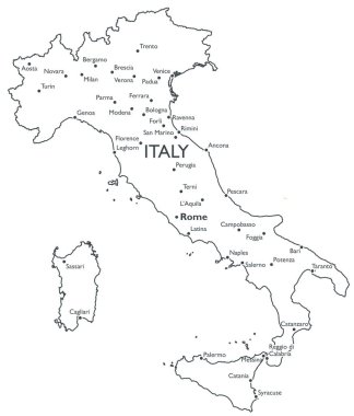 vektör harita İtalya