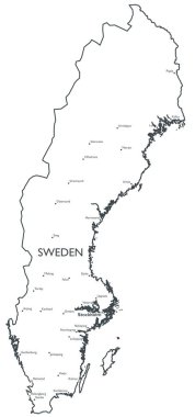 Vektör harita İsveç
