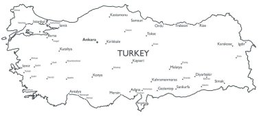 Vector map of Turkey clipart