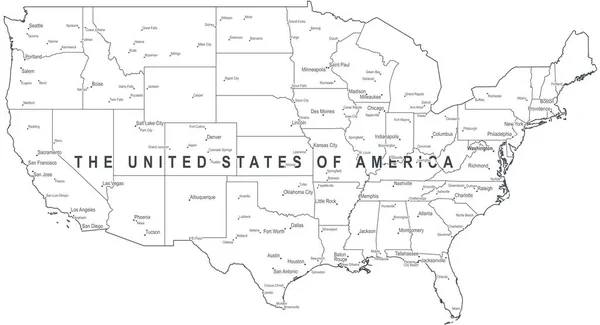 Mapa vectorial de Estados Unidos — Vector de stock