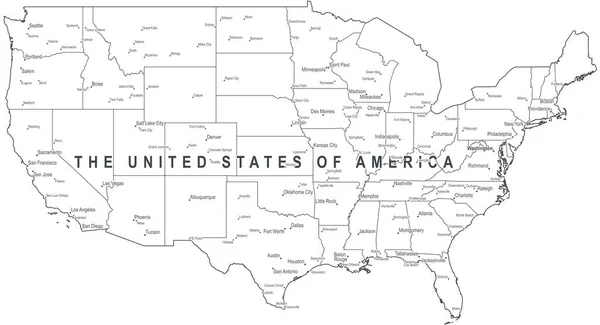 Vektorová mapa usa — Stockový vektor