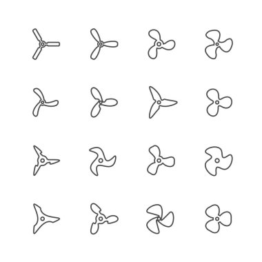 Propellers line icons clipart
