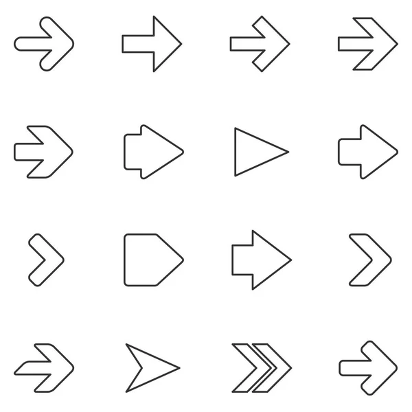 Línea de flecha icono conjunto — Archivo Imágenes Vectoriales