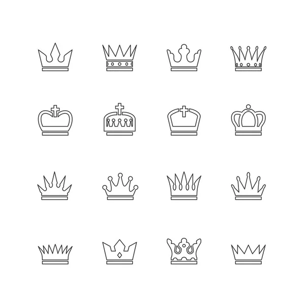 Crown line icons — Stock Vector