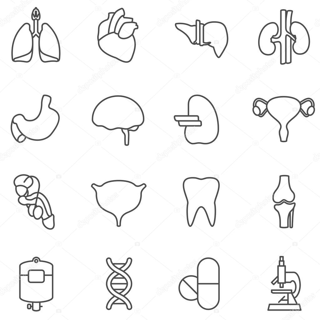 Organs line icons