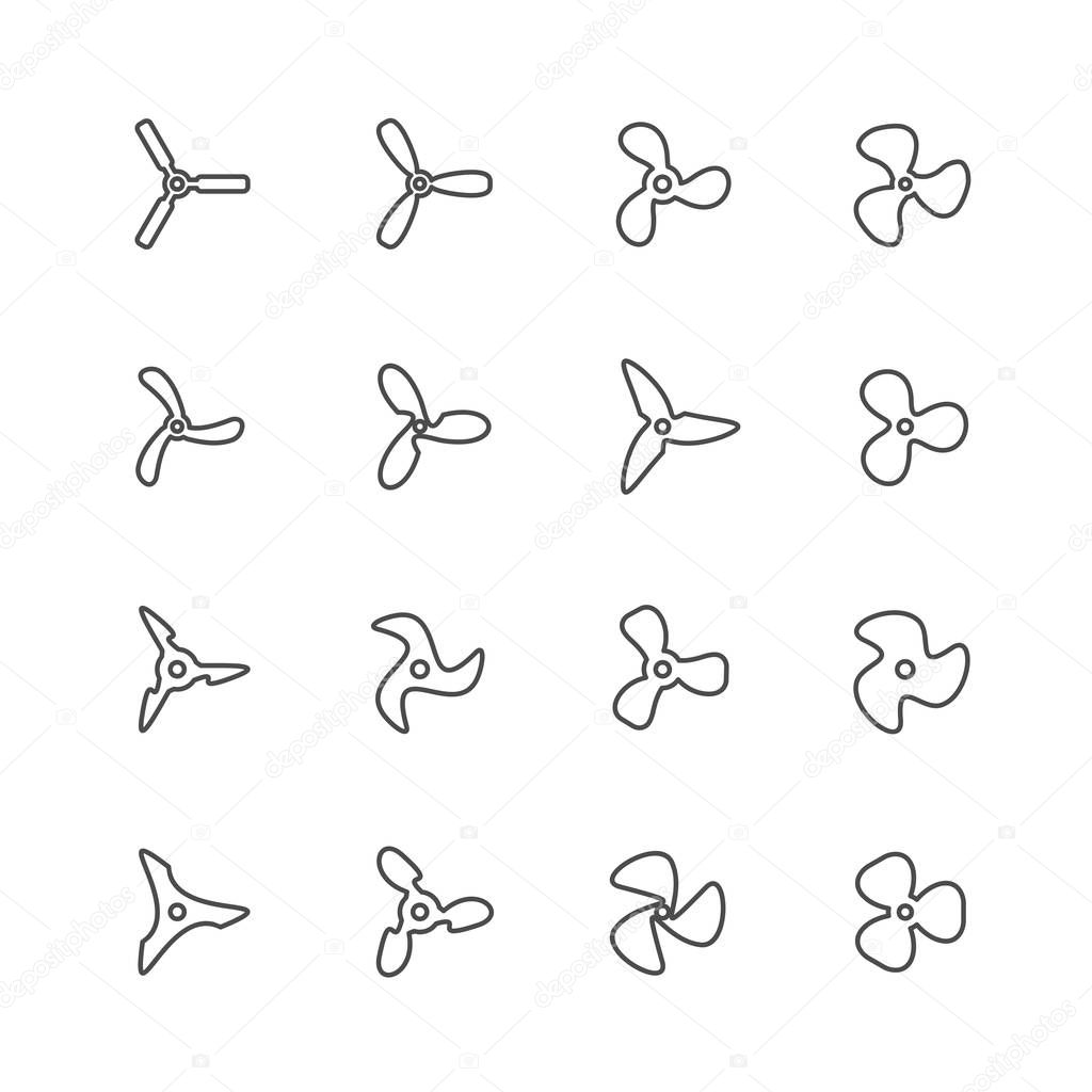 Propellers line icons