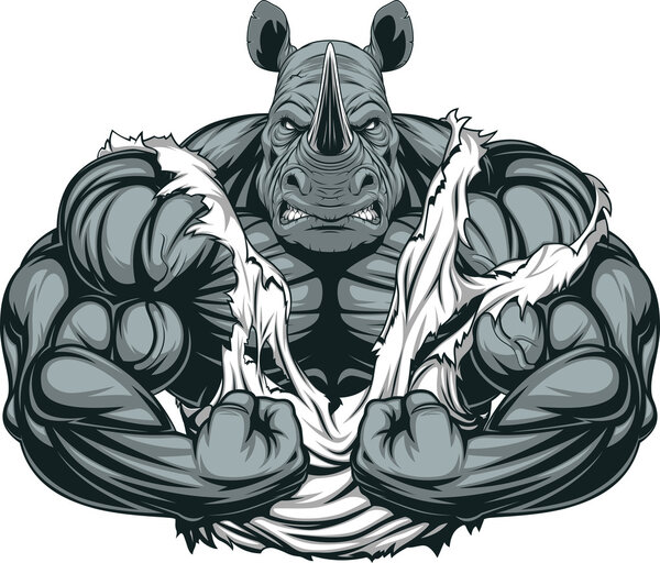 Strong rhinoceros athlete