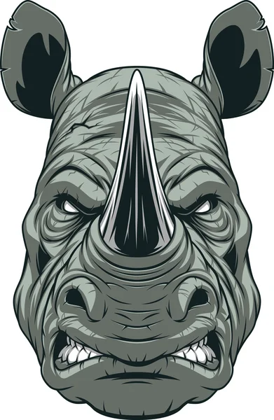 Tête de rhinocéros féroce — Image vectorielle