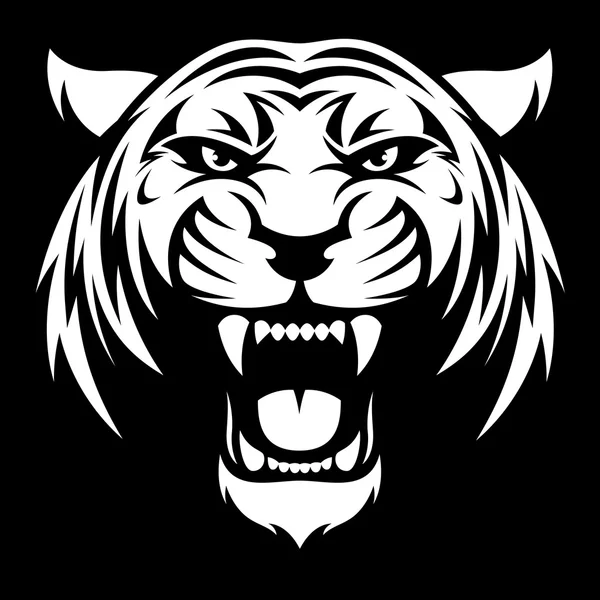 Vildsinta tiger huvud — Stock vektor