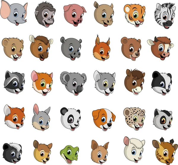 Animales exóticos divertido — Vector de stock