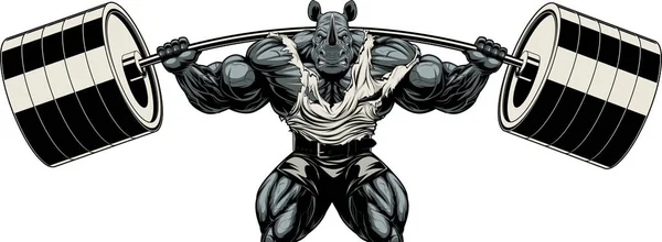 Strong rhinoceros athlete — Stock Vector