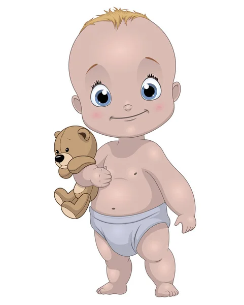 Funny baby uśmiechający się — Wektor stockowy