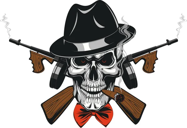 Gangster Skull mafia — Stock Vector