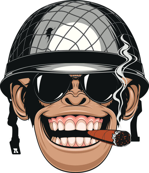  Обезьяна в шлем солдата