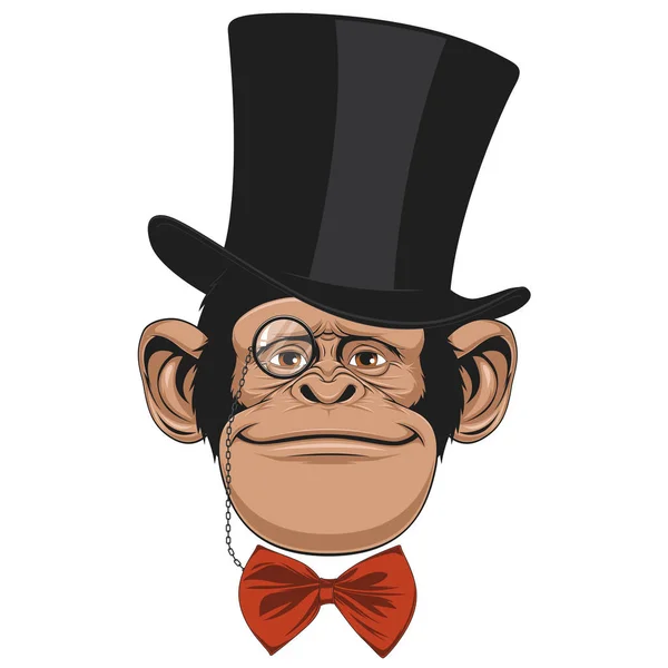 Głowa kapelusz małpa — Wektor stockowy