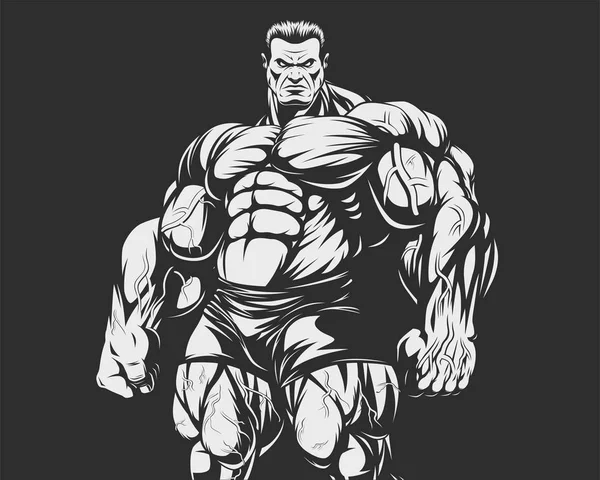 Bodybuilder entraîneur strict — Image vectorielle