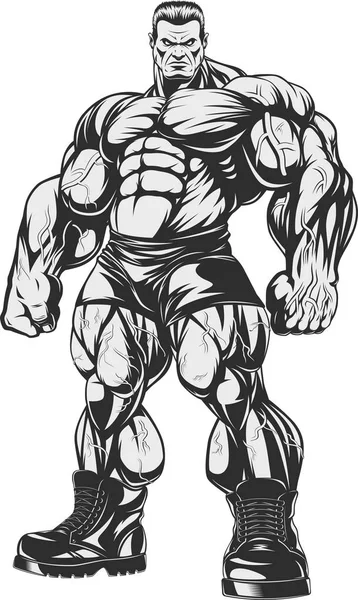 Bodybuilder entraîneur strict — Image vectorielle