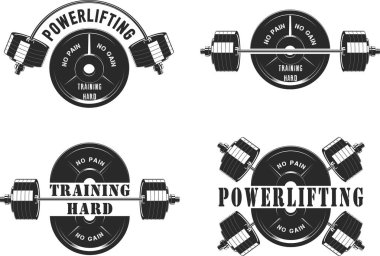 Spor salonu ve powerlifting için simgeler