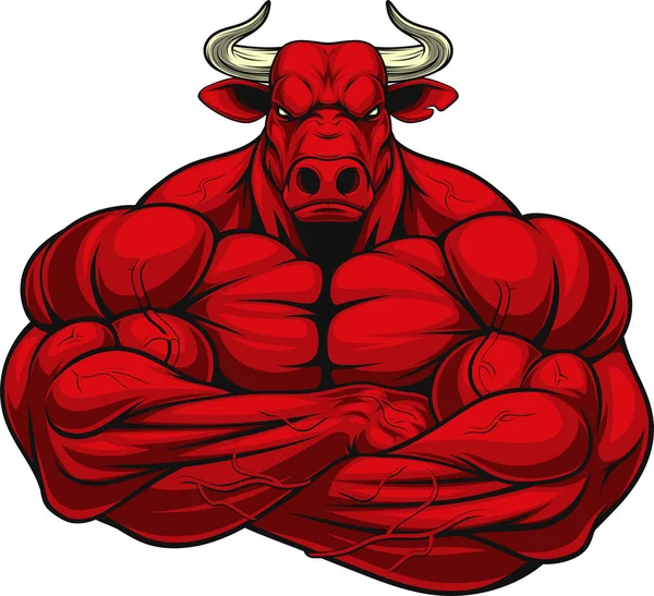 Strong ferocious bull — Stock Vector