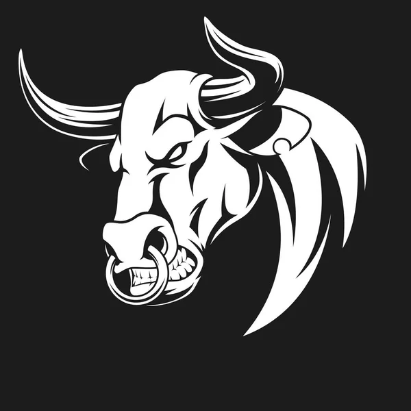 Ferocious bull head — Stock Vector