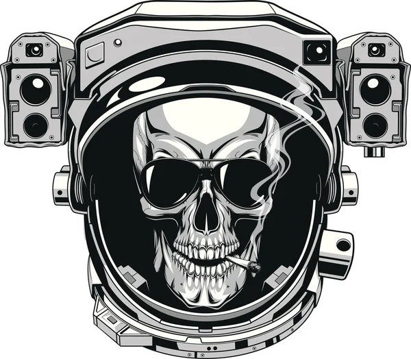 Skull in a spacesuit — Stock Vector