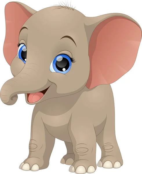 Carino divertente elefante bambino — Vettoriale Stock