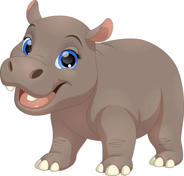 Leuk grappige hippo — Stockvector