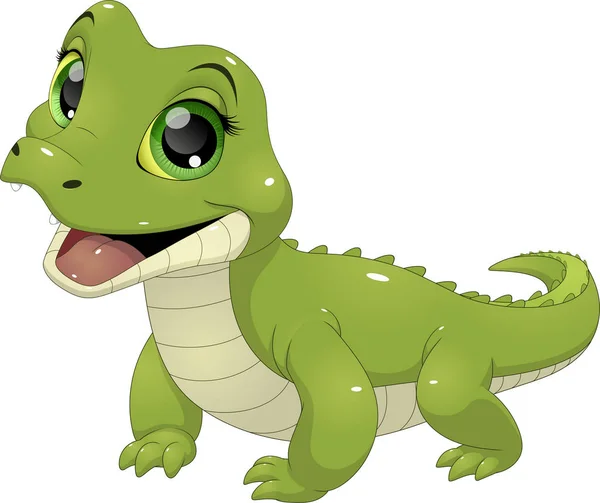 Cute funny crocodile — Stock Vector