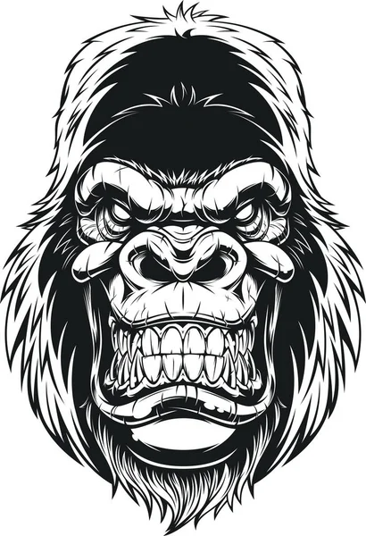 Cabeça de gorila feroz —  Vetores de Stock