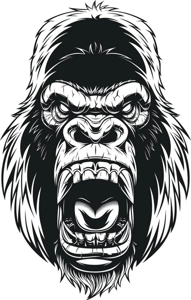 Vurige gorilla-kop — Stockvector