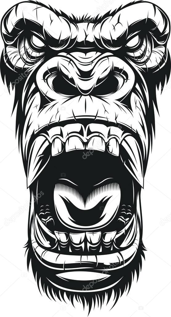 Ferocious gorilla head — Stock Vector © Andrey_Makurin #158958594